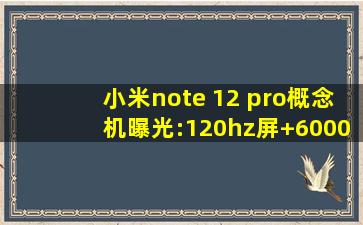 小米note 12 pro概念机曝光:120hz屏+6000mah大电池